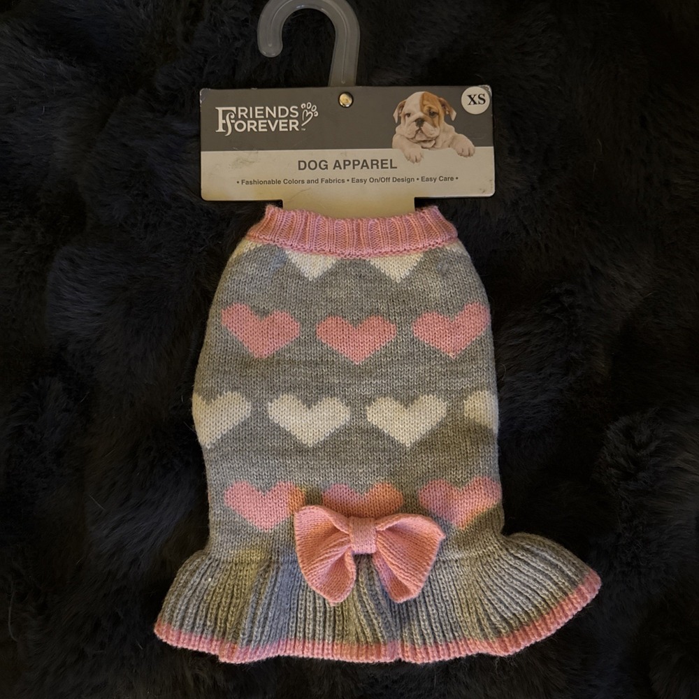 HEART XS Dog Sweater by Friends Forever